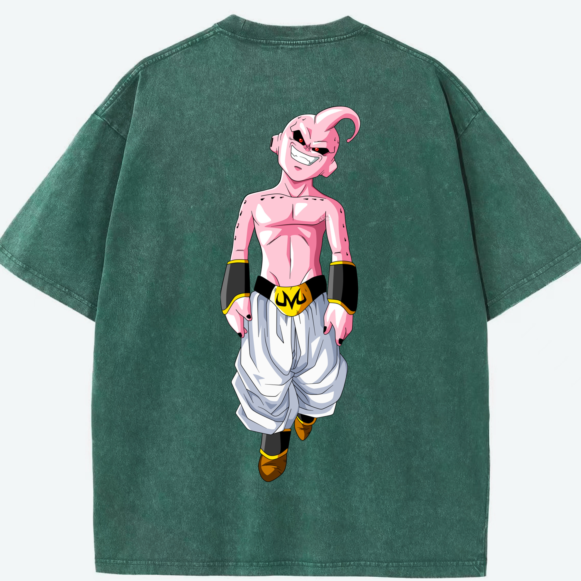 （画像用） ドラゴンボール 魔人ブウ DRAGON BALL Majin Buu 綿100% ヴィンテージ風 半袖Tシャツ（背面プリント）